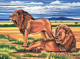 Набор для раскрасшивания Львы на отдыхе