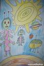 Семья инопланетяшек. Рисунки о космосе