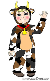 Стихи для ребенка в костюме теленка, бычка, коровки на елку