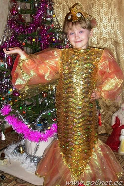 Карнавальный костюм Золотая рыбка, рост 116 см, Батик
