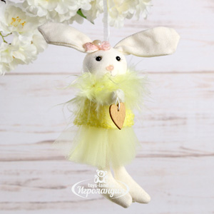 Подвесное украшение Зайка Камилла в желтом платье