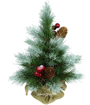 Настольная елка Айс Тиффани 30 см с ягодами и шишками